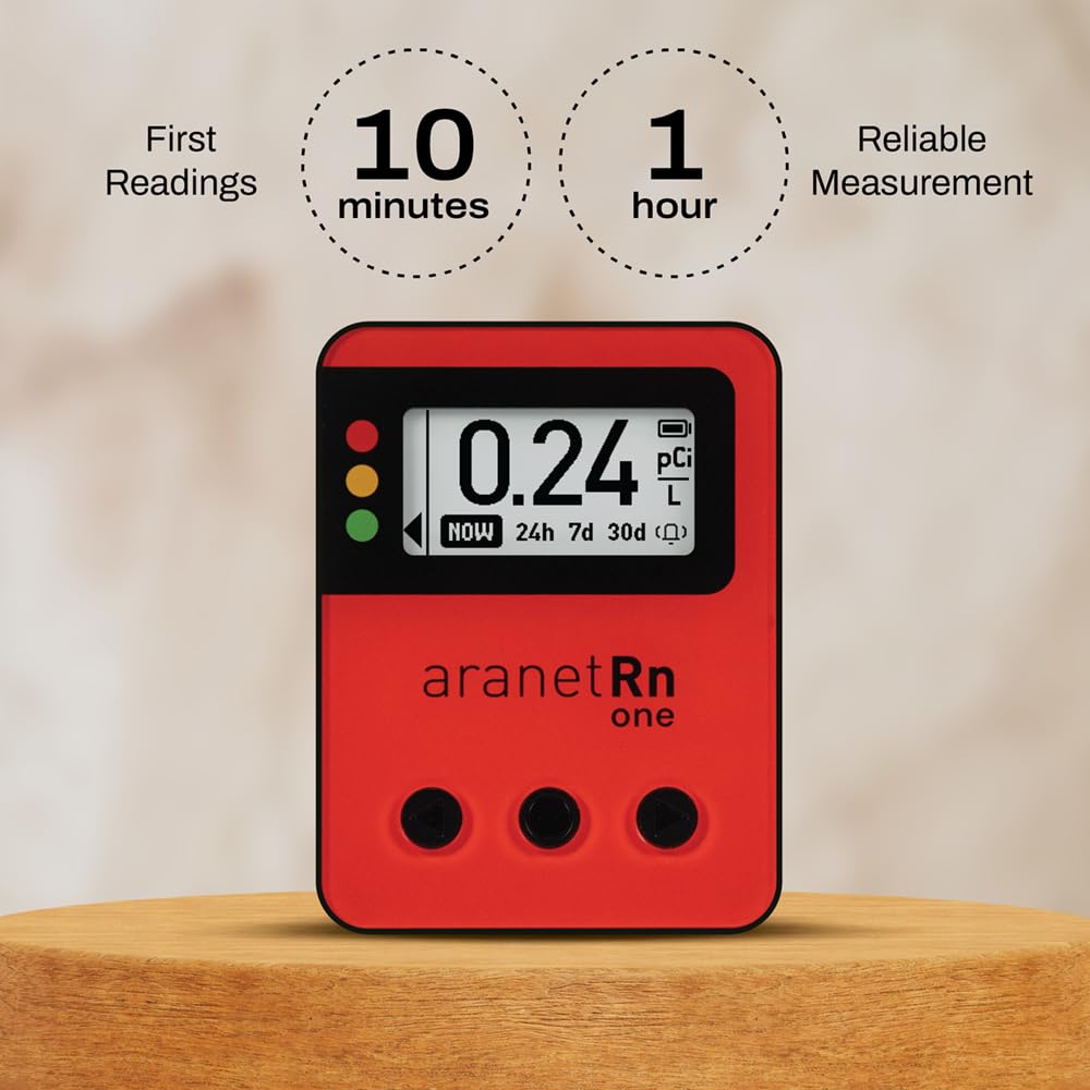Radon One Home Radon Detector, Results Every 10 Minutes (White)