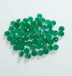 5 Pcs 2MM 2.5MM Natural Green Onyx Faceted Round Cut Gemstone | AAA Quality Loose Calibrated Green Onyx Tiny Stones for Jewelry Making, Craft, Beading, DIY Projects