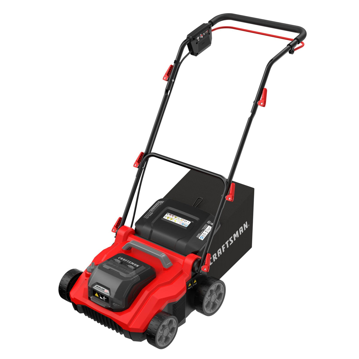 CRAFTSMAN 2 X V20 Brushless RP Lawn Dethatcher and Scarifier, Cordless, 14 in Deck, Up to 45 Min of Runtime, 50L Removable Collection Bag, Tool Only (CMCOE210B)