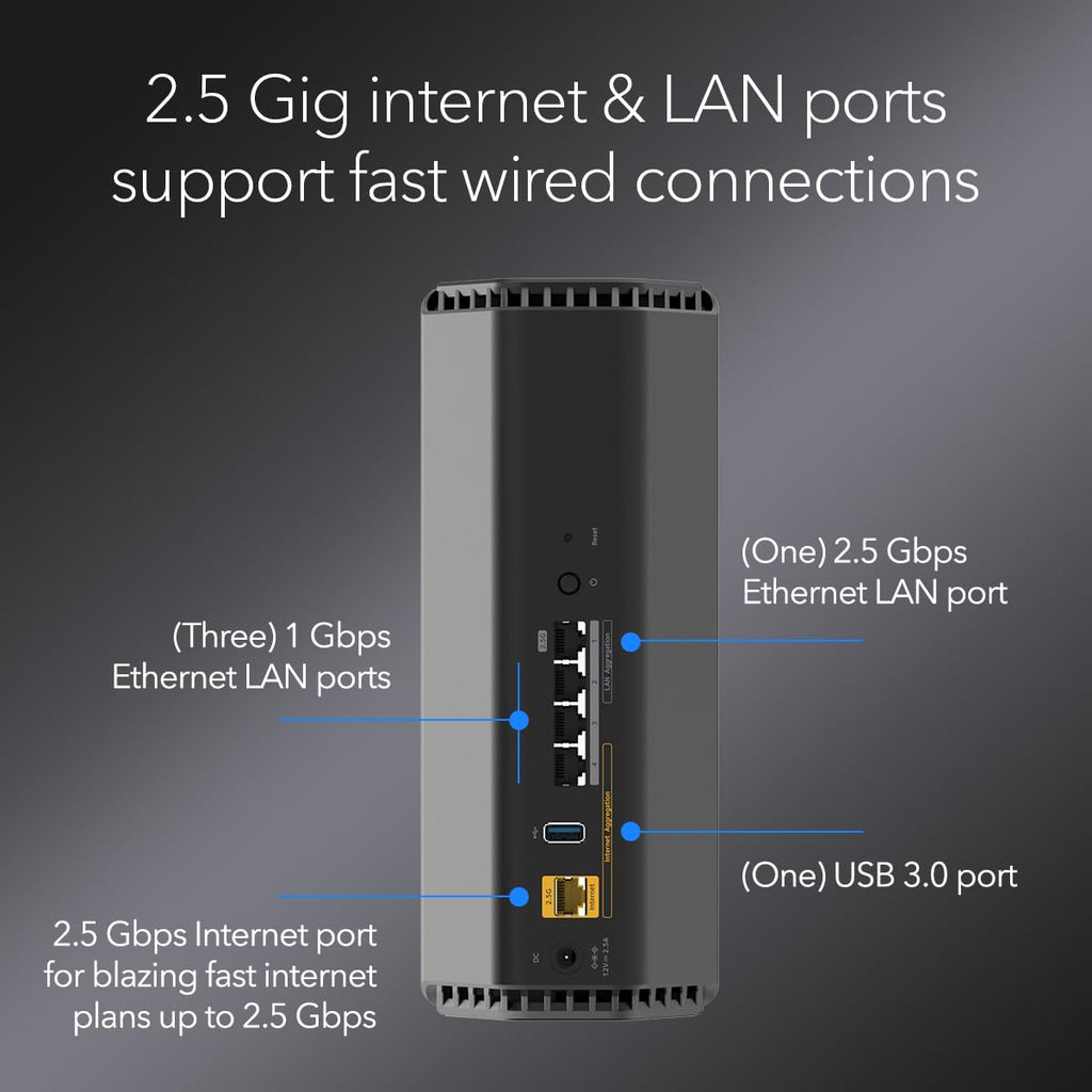 NETGEAR Nighthawk WiFi 7 Router RS180, Up to 2,500 sq ft, 5.5 Gbps