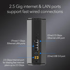 NETGEAR Nighthawk WiFi 7 Router RS180, Up to 2,500 sq ft, 5.5 Gbps