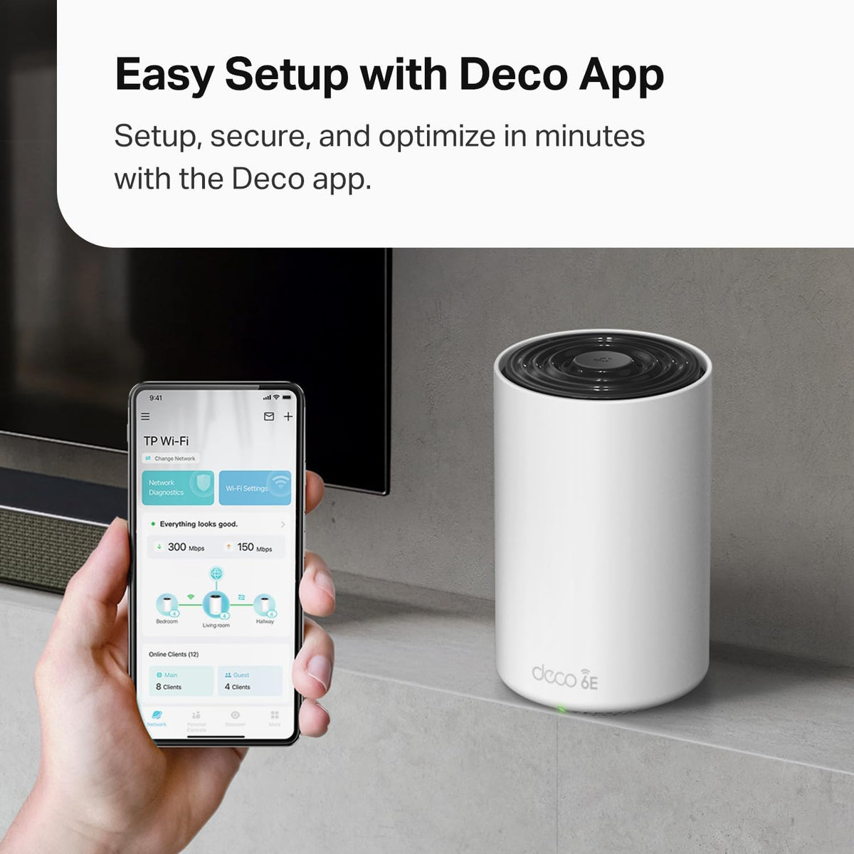 TP-Link Deco XE70 Pro AXE4900 Tri-Band WiFi 6E Mesh WiFi Router, 1-Pack