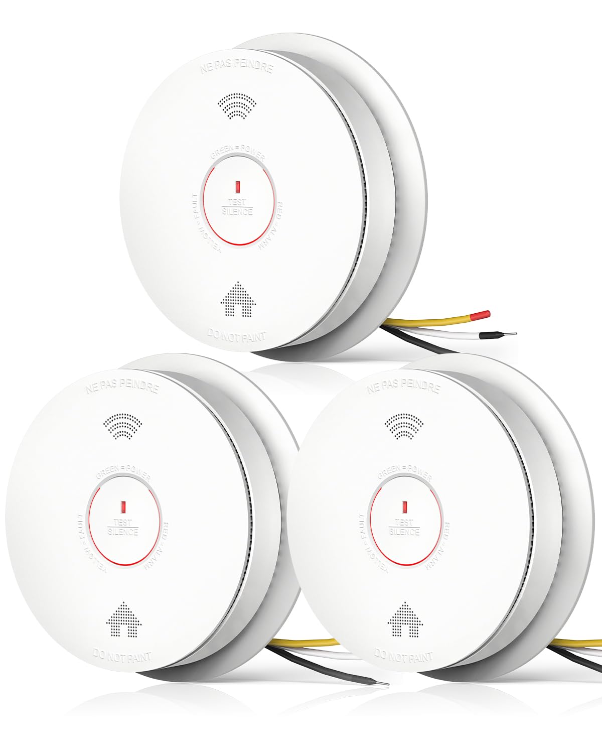 SITERWELL Smoke & CO Detector Interconnected, Hardwired & AA Battery