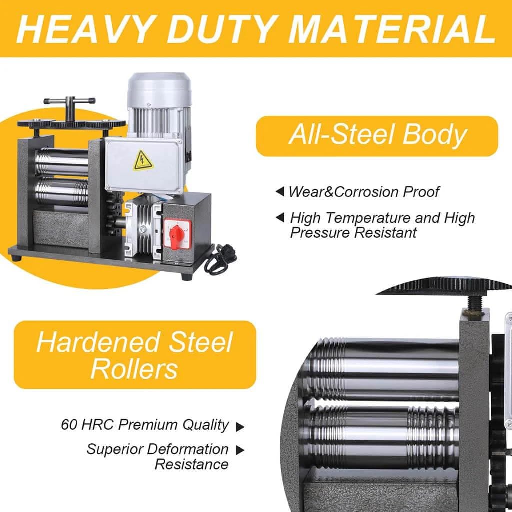 110v Jewelry Rolling Mill, Square, Compressible semicircular, Round. Electric Upgrade Rolling Mill