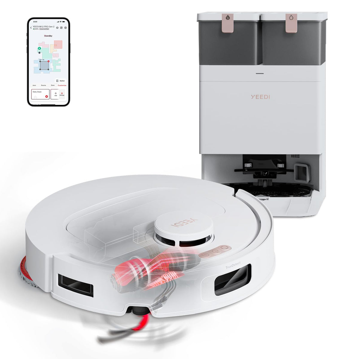 Yeedi by ECOVACS M12 PRO Gen2 Robot Vacuum and Mop, 25000Pa Suction