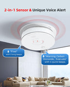 SITERWELL Smoke & CO Detector Interconnected, Hardwired & AA Battery
