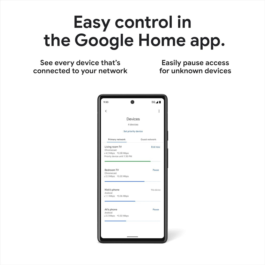 Google Nest WiFi Pro - Wi-Fi 6E - Reliable Home Wi-Fi System with Fast Speed and Whole Home Coverage - WPS - Mesh Router - Non-Retail Packaging - 2 Pack - Fog
