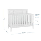 Child Craft Atwood 4-in-1 Convertible Baby Crib, Wooden Nursery Furniture Converts to Daybed, Toddler Bed and Full-Size Bed, 3 Mattress Height Adjustments, Non-Toxic Baby Safe Finish, Matte White