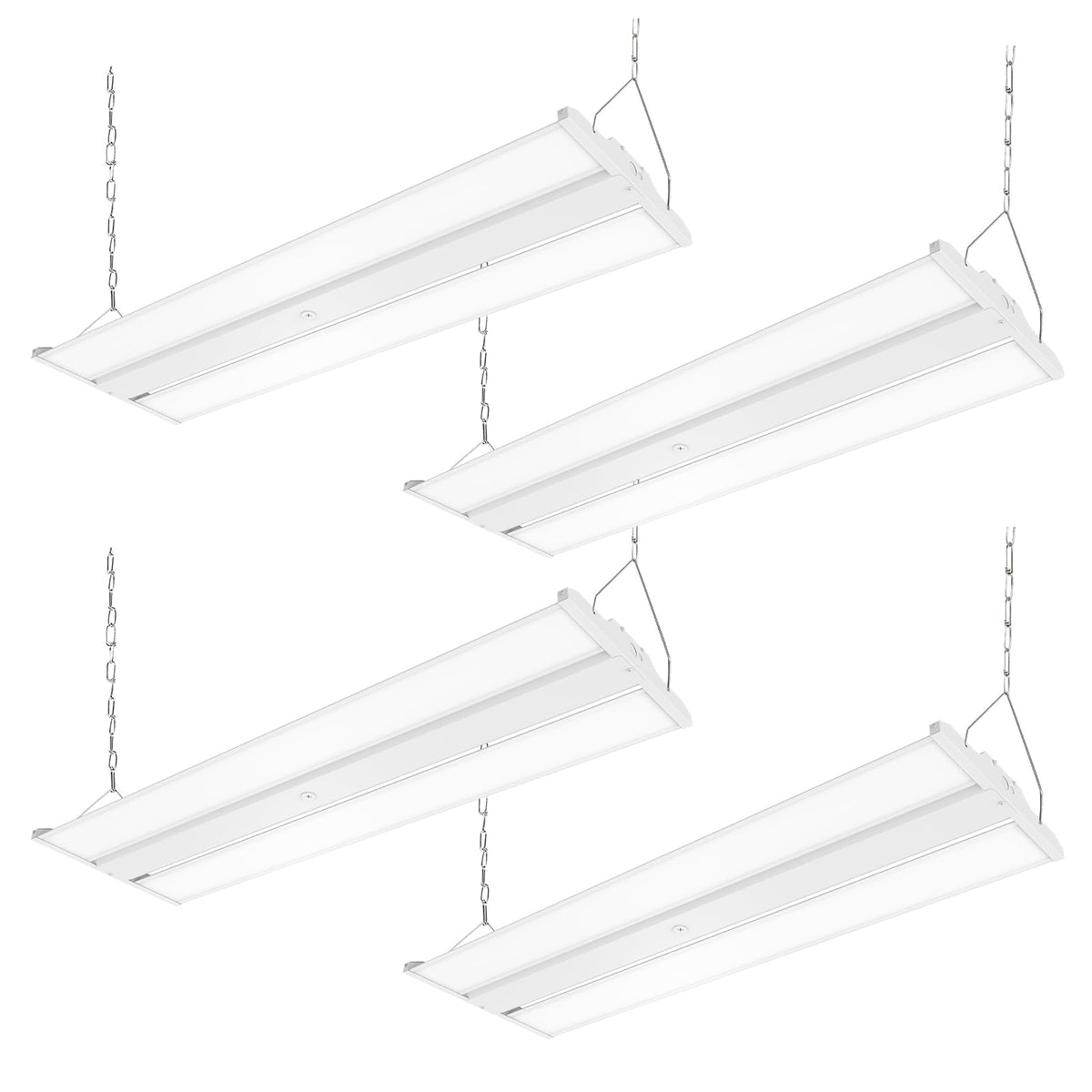 2FT LED Linear High Bay Fixture with Motion Sensor, 155W LED Shop Light, 20,925lm 135LM/W, 120-277V, 5000K Daylight Linear Hanging Light, UL Listed - 4PK