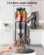 Cordless Vacuum Cleaner, 650W/60KPa 70Mins Vacuum Cleaners for Home, Self-Standing Stick Vacuum with Anti-Tangle Brush & OLED Touch Screen, Vacuum Cleaner for Hardwood Floors,Carpet,Pet Hair,Car (Red)