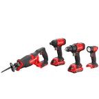 CRAFTSMAN V20 4 Power Tools Combo Kit, 2 Batteries and Charger (CMCK404D2)