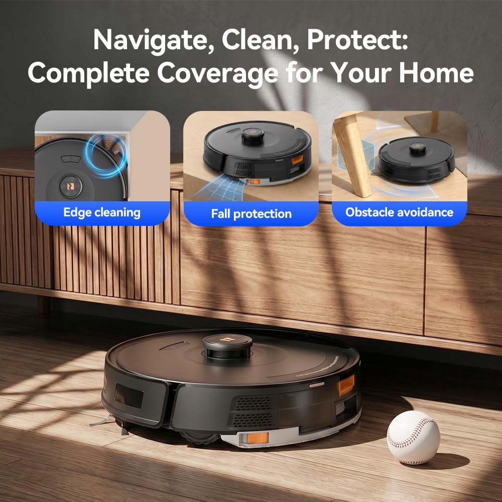 38,000Pa Robot Vacuum Robot Vacuum Mop,Vacuum Robot 120Day Self Emptying,Lidar Navigation,5G 2.4GWiFi APP Aspirateur Robot,Self-Charging Robot Vacuums for Pet,Floor,Carpet R11Max Black