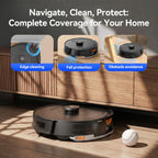 38,000Pa Robot Vacuum Robot Vacuum Mop,Vacuum Robot 120Day Self Emptying,Lidar Navigation,5G 2.4GWiFi APP Aspirateur Robot,Self-Charging Robot Vacuums for Pet,Floor,Carpet R11Max Black
