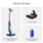 Dyson Clean+Wash Hygiene Wet and Dry Cleaner for Hard Floors - Cordless, 70 Minutes Run time, lays Flat, Anti-Tangle, self-Cleaning Roller, Drying Dock