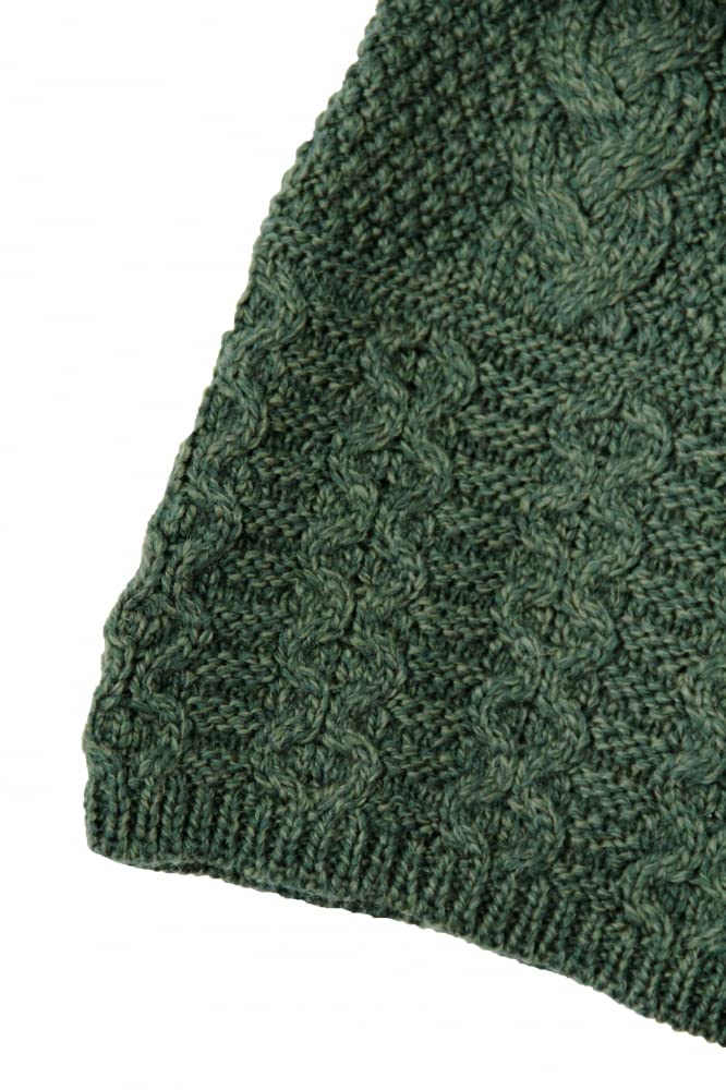 Aran Crafts Irish Women's Cable Knit Hooded Wool Coat (HD4025)