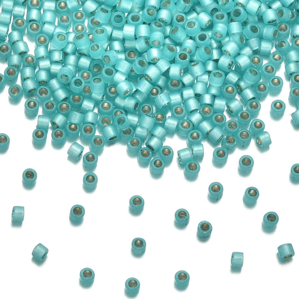 30g Miyuki Delica 11/0 Seed Beads, Transparent Matte 24Kt Gold Plated DB331