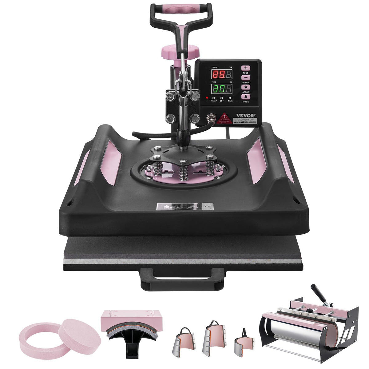 VEVOR Heat Press Machine 12 x 15 Inch 8 in 1 Heat Press Sublimation Machine 360° Rotation Swing Away 8 in 1 Shirt Printing Machine Dual-Tube Heating for DIY T-Shirts Cap & Mugs Blue