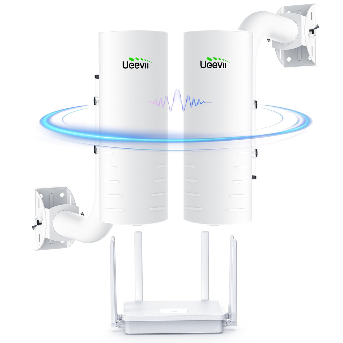 Wireless Bridge Point to Point Outdoor: Ueevii CPE453 5.8GHz Dual 100Mbps WiFi Bridge
