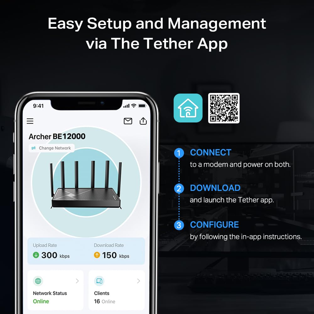 TP-Link Archer BE12000 Tri-Band Wi-Fi 7 Router (Archer BE670)