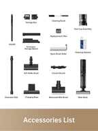 DREAME H12 Dual Vacuum Mop, 4-in-1 Cordless Vacuum Mop Combo, Wet Dry Vacuum Cleaner for Hard Floor, Cordless Vacuum for Multi-Surface, One-Step Self Cleaning with Hot Air Drying, Black