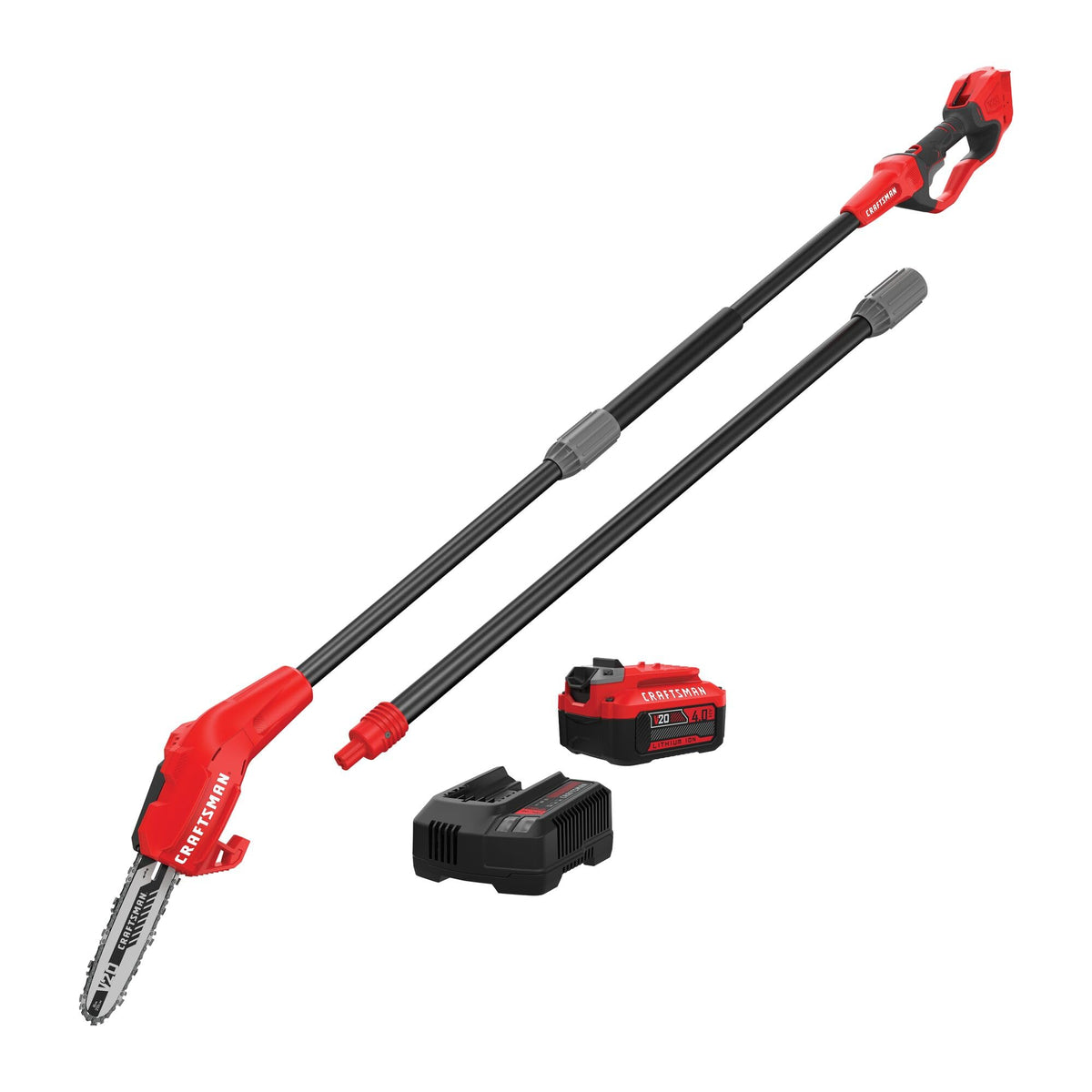 CRAFTSMAN Pole Saw, Pole Saws for Tree Trimming, Cordless V20 Tool-Only Tree Trimmer, Up to 14 Ft Extended Reach (CMCCSP20B)