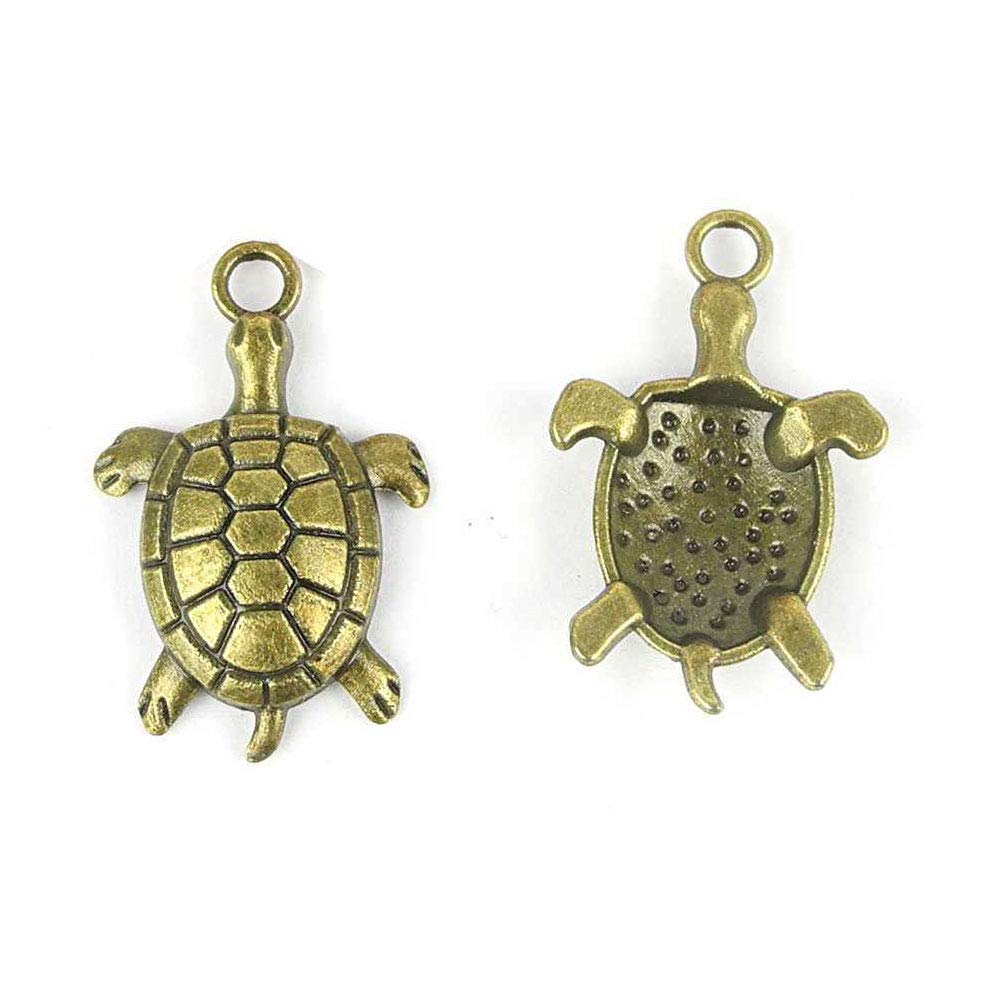 Price per 840 Pieces Antique Bronze Tone Jewelry Charms Findings Arts Crafts Beading Making Charmes X04849 Turtle Tortoise