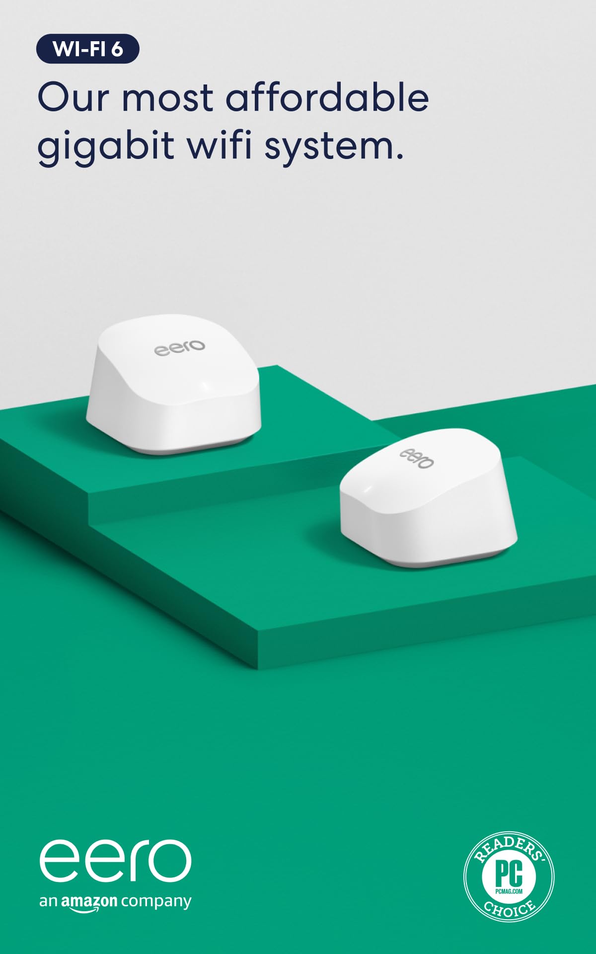 Amazon eero 6+ mesh wifi system - Supports internet plans up to a Gigabit, Coverage up to 4,500 sq. ft., Connect 75+ devices, 3-pack