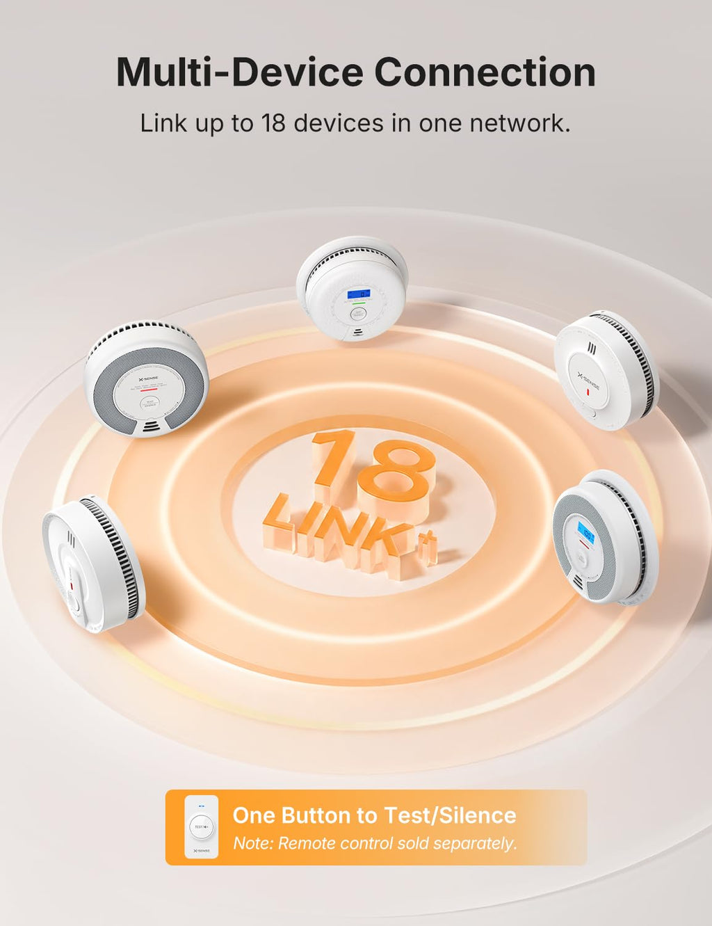 X-Sense Wireless Combination Smoke and CO Detector, XP0H-WN, 3-Pack