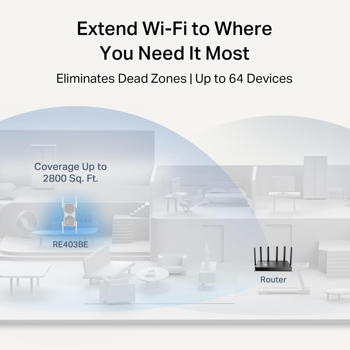 TP-Link BE6300 Wi-Fi 7 Dual-Band Range Extender RE403BE w/ 2.5G Port