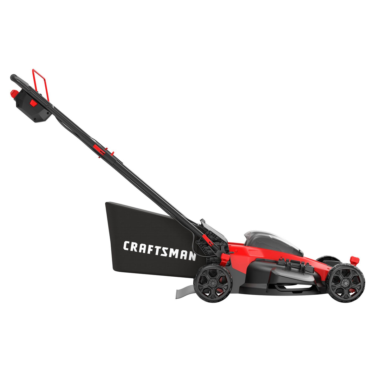 CRAFTSMAN V20 20 in Lawn Mower, 2 x 5Ah Batteries and 2 Chargers Included, High Effeciency Brushless Motor, Push Mower, Up to 50 Min of Runtime, Lightweight, Grass Bag, Low Profile (CMCMW220P2)