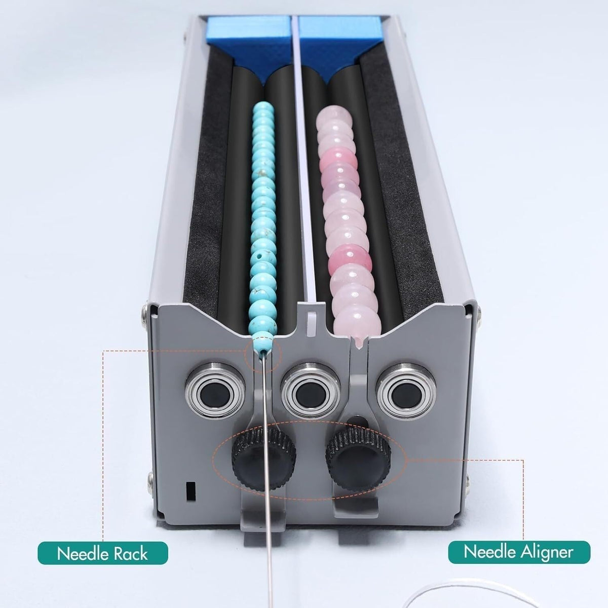 Electric Beading Machine, Multifunctional Bead String Machine,2 Channels Portable Bead Threading, for Jewelry Bracelets Necklace Making