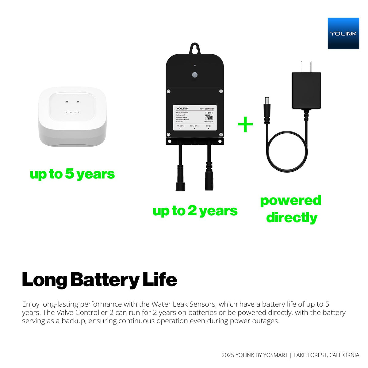 YoLink Water Shutoff Kit: Controller + EVO + 3-Pack Sensors + Hub