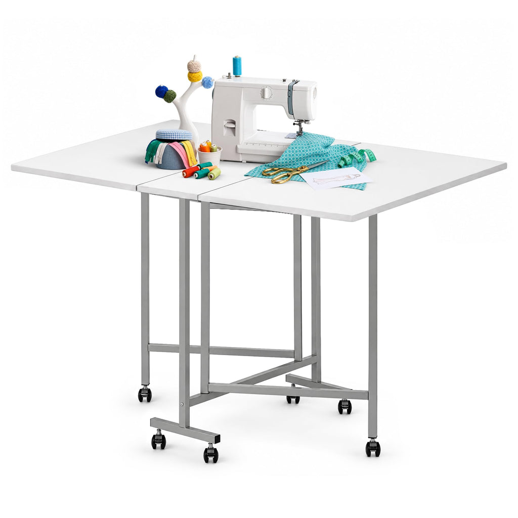 Sew Ready Foldable Hobby and Cutting Grid Table, White, 58.75 x 36.5 Inch
