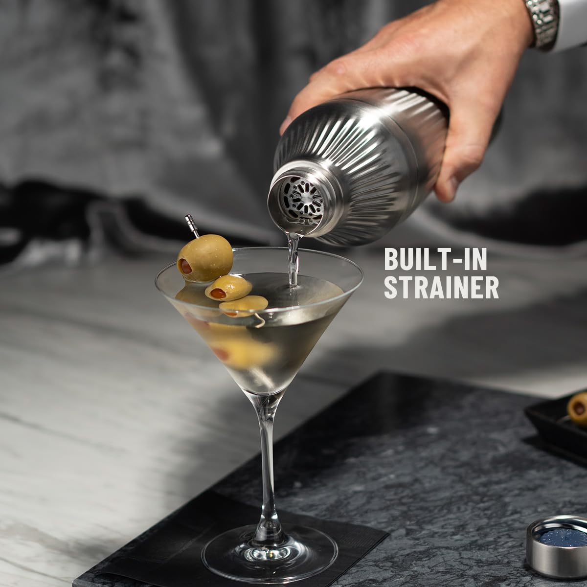 Diamond Edition Hybrid Cocktail Shaker Set, Stainless Steel, 28 oz