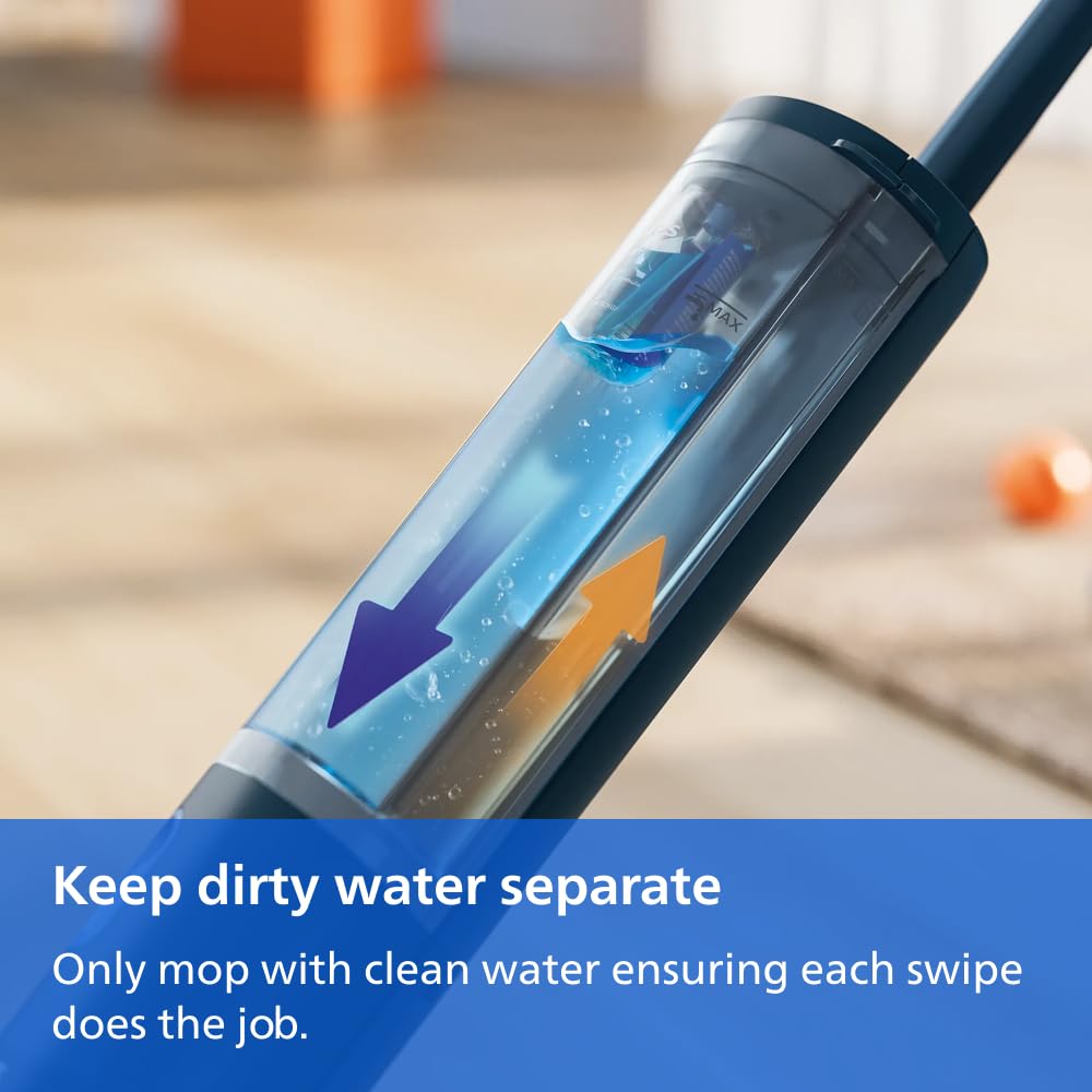 PHILIPS 3000 Series OneUp Cordless Electric Mop, Removes Dirty Water