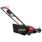 CRAFTSMAN V20 20 in Lawn Mower, 2 x 5Ah Batteries and 2 Chargers Included, High Effeciency Brushless Motor, Push Mower, Up to 50 Min of Runtime, Lightweight, Grass Bag, Low Profile (CMCMW220P2)