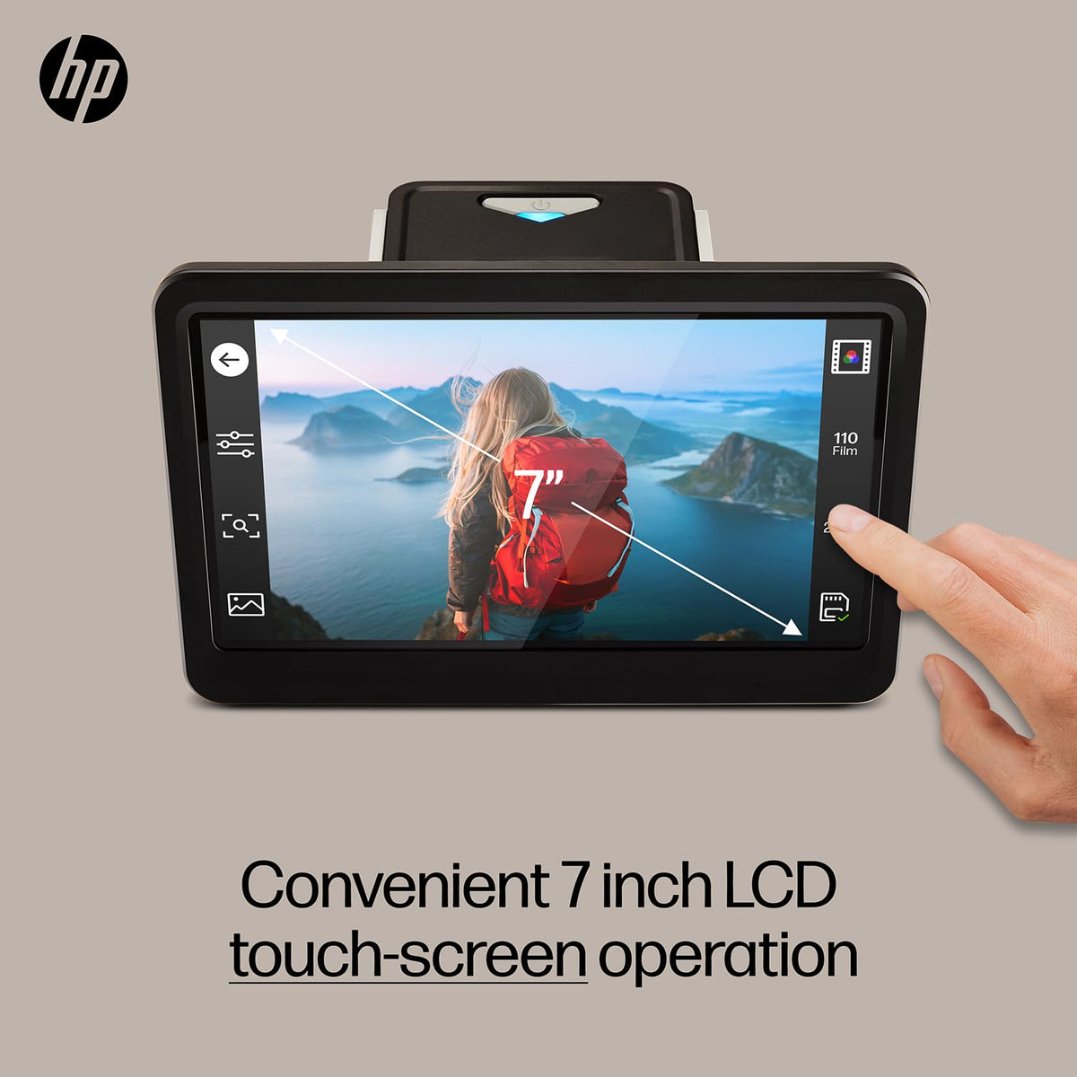 HP Film & Slide Scanner, Photo Scanner, 7" Touch LCD, 13MP Slide Digitizer