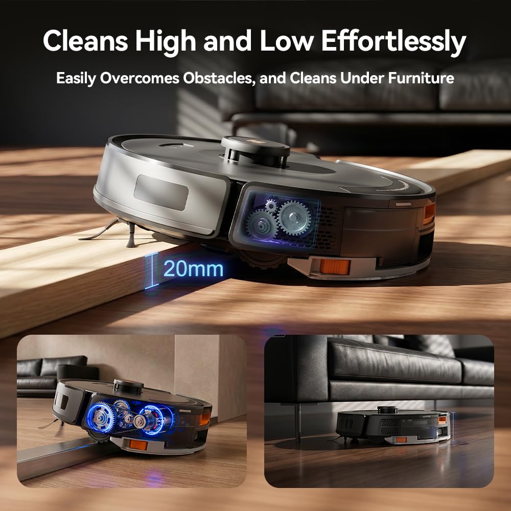 38,000Pa Robot Vacuum Robot Vacuum Mop,Vacuum Robot 120Day Self Emptying,Lidar Navigation,5G 2.4GWiFi APP Aspirateur Robot,Self-Charging Robot Vacuums for Pet,Floor,Carpet R11Max Black