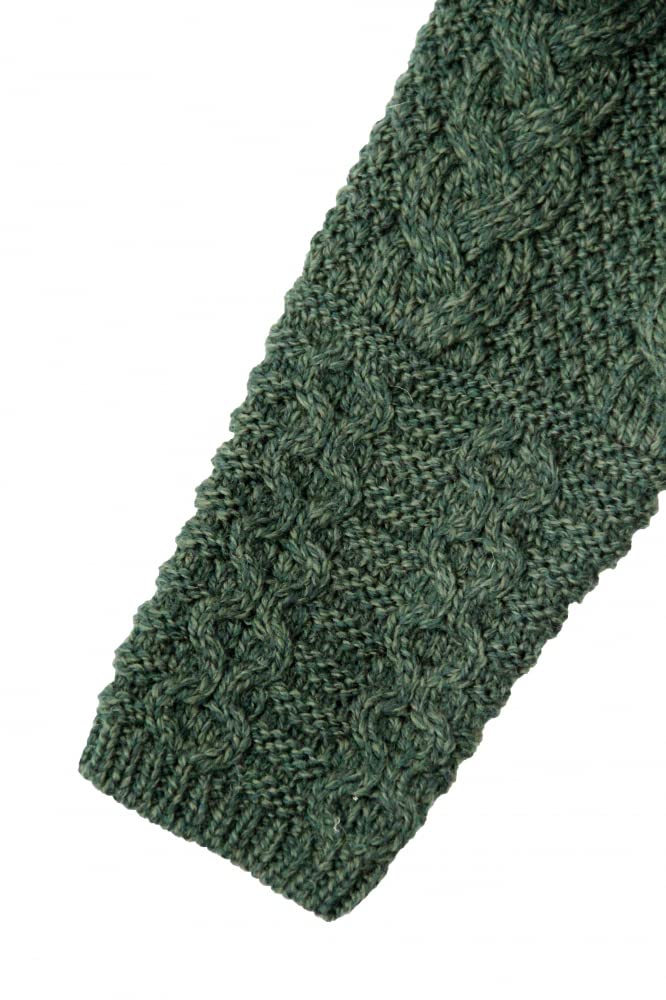 Aran Crafts Irish Women's Cable Knit Hooded Wool Coat (HD4025)