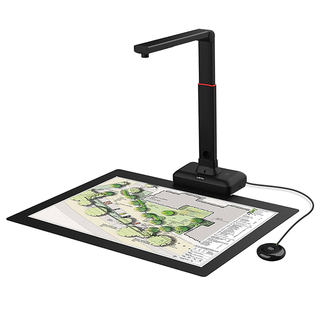 Large Format Book & Document Scanner, Capture Size A2/A3, 26MP USB Document Camera with Auto-Flatten, Fingerprint Removal Technologies, Multi-Language OCR, Compatible with Windows & macOS