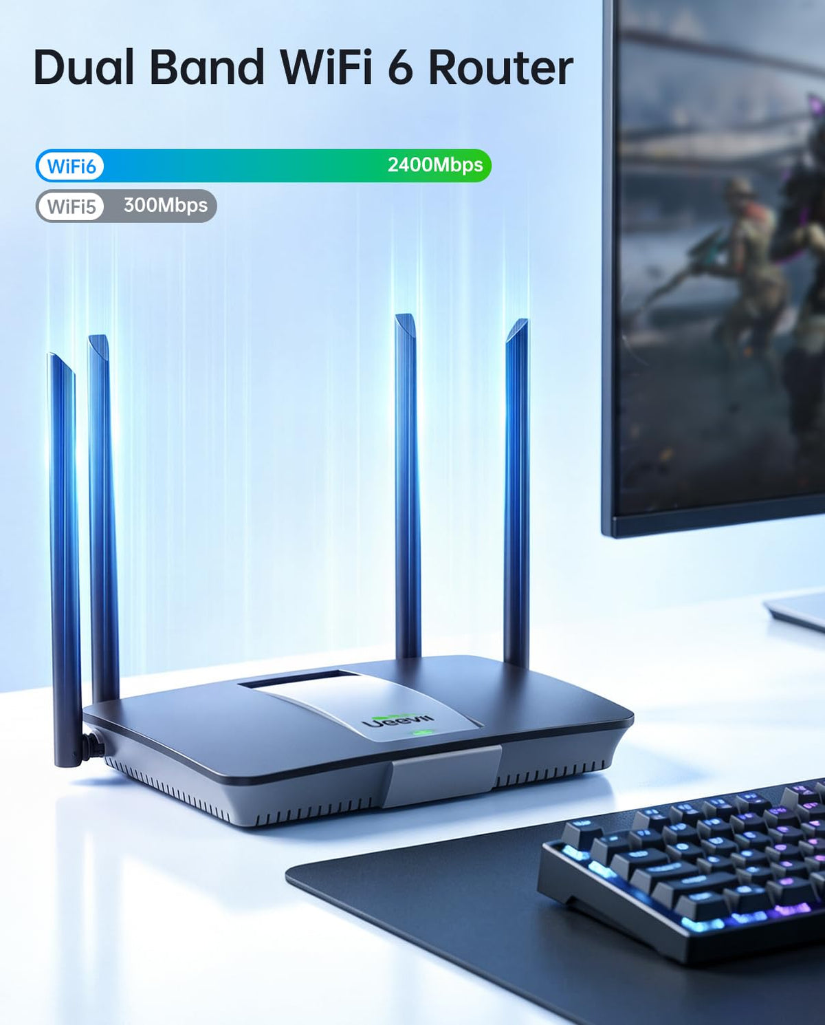 UeeVii WiFi 6 Wireless Bridge CPE868, 5KM Dual Gigabit Point to Point Kit