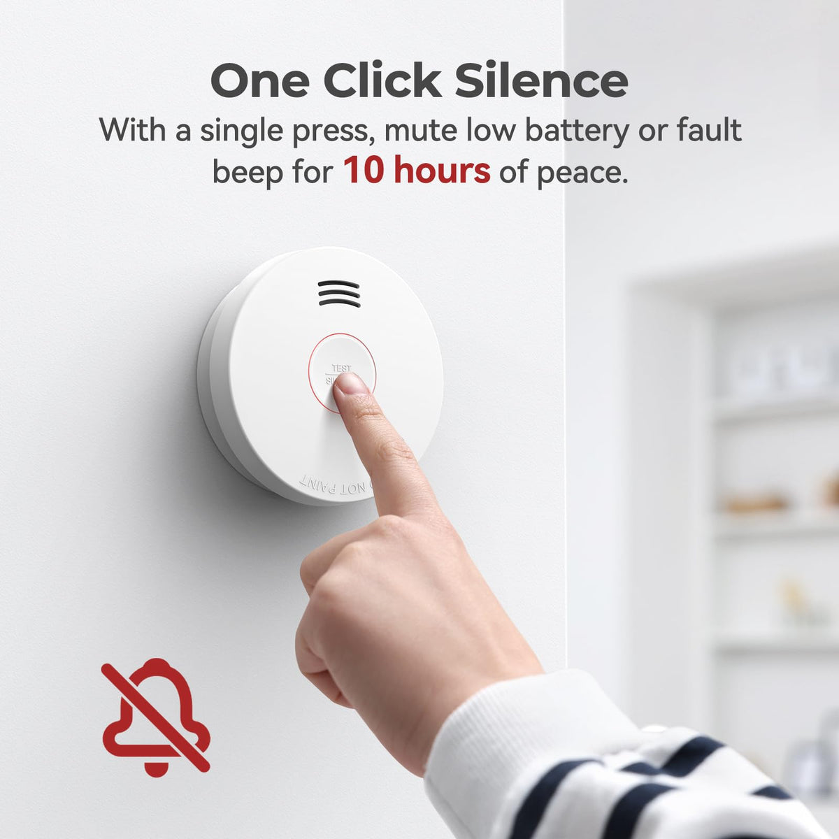 SITERLINK Smoke Detectors 10 Year Battery Backup UL217 ,GS525A 8 Pack