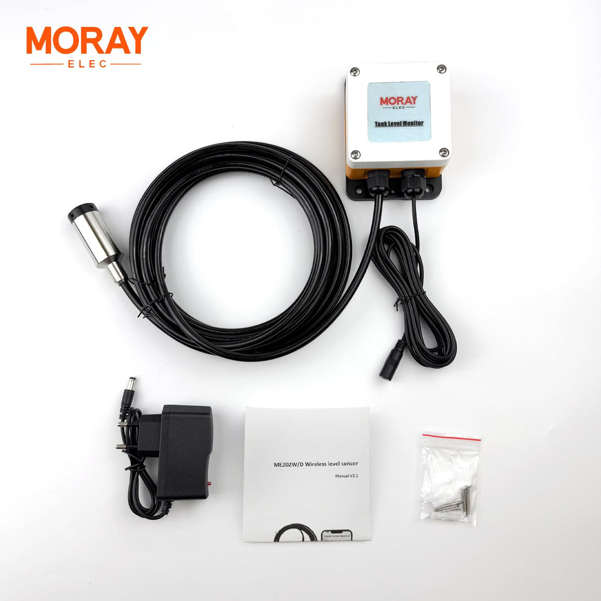 Moray Smart WiFi Water Level Sensor, 10m Long Range Ultrasonic Liquid Level Gauge, Water Tank Monitor, High Accuracy, Automatic Alarm Indicator, Tuya Smart Life App, IP67 Waterproof (ME202W 10m)