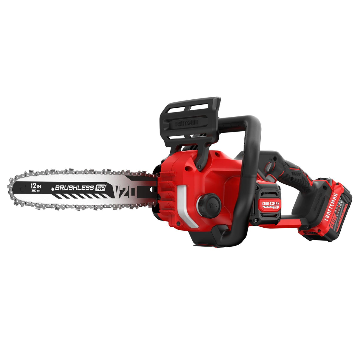 CRAFTSMAN V20 Cordless Chainsaw, 12-Inch Electric Chainsaw, Battery Powered, Battery and Charger Included (CMCCS620M1)