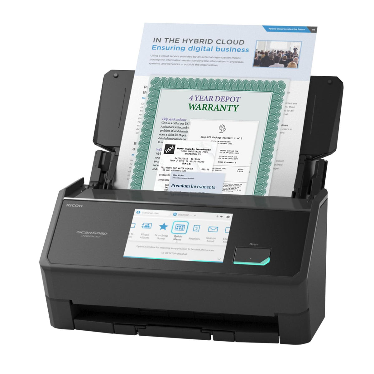ScanSnap iX2500 Photo Edition Wireless or USB High-Speed Scanner, Black