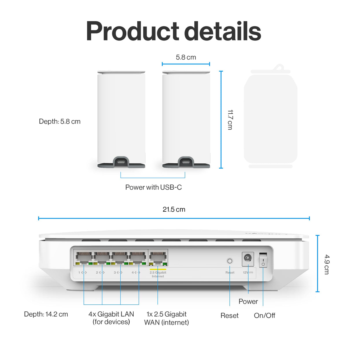 Linksys Multi-gig Micro Mesh WiFi 6 System | Connect 100+ Devices | Up to 5,000 Sq Ft | Speeds of up to 3.0 Gbps | 3Pk | No App Required | 2024 Release