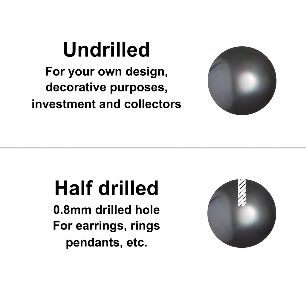 Pair of Japanese Freshwater Loose Cultured Pearls AAAA Graded Black Color 5-10mm Half Drilled or Undrilled for Jewelry Making Rings, Pendants, Earrings Add On Beads – Orien Jewelry