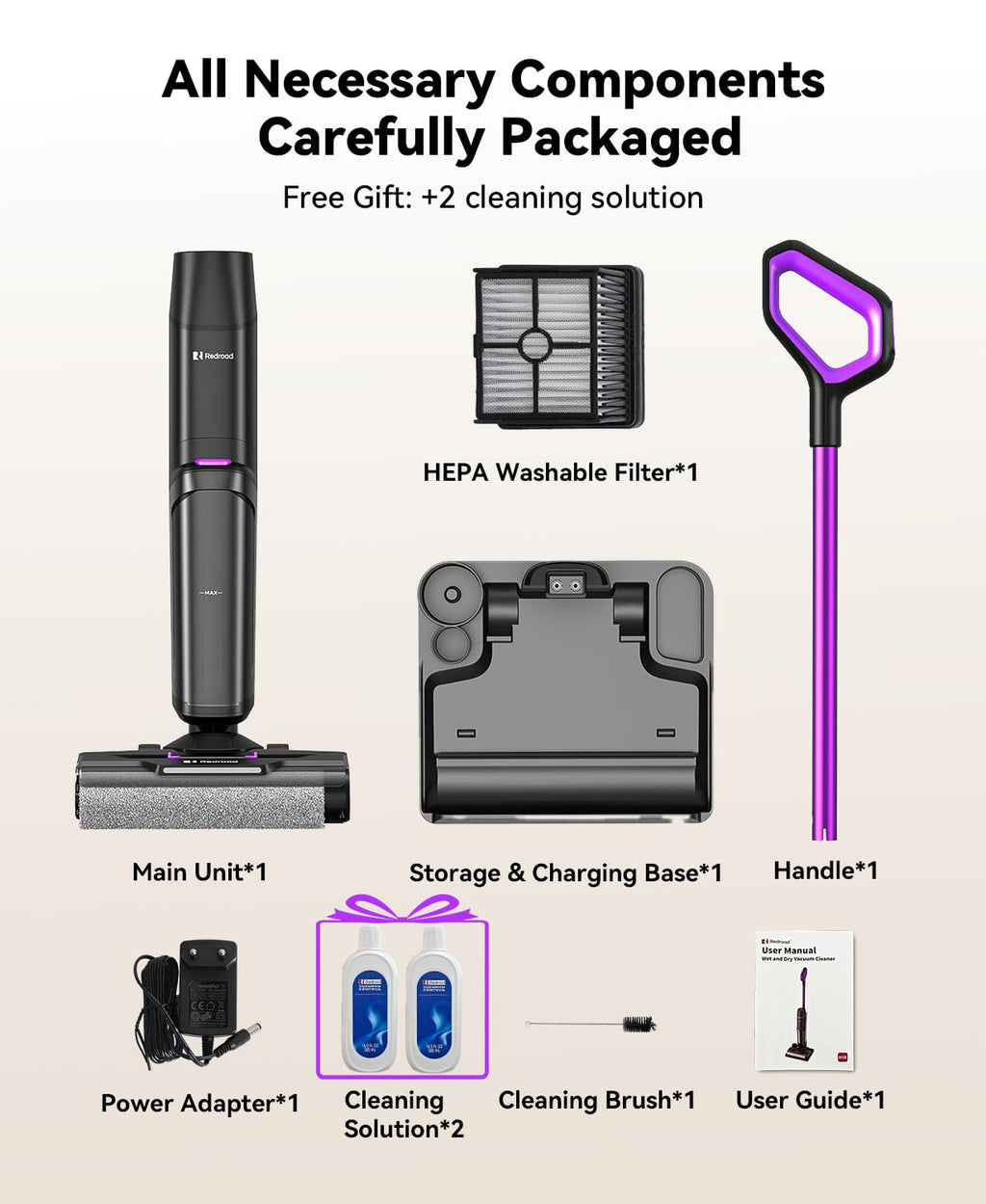 Wet Dry Vacuum Cleaner 20,000Pa,50Mins Runtime Cleaning Area 3013ft²,Cordless Vacuum Cleaner, Cordless Vacuum and Mop All in One,Self-Cleaning for Hard Floors Sticky Messes and Pet Hair H15Set