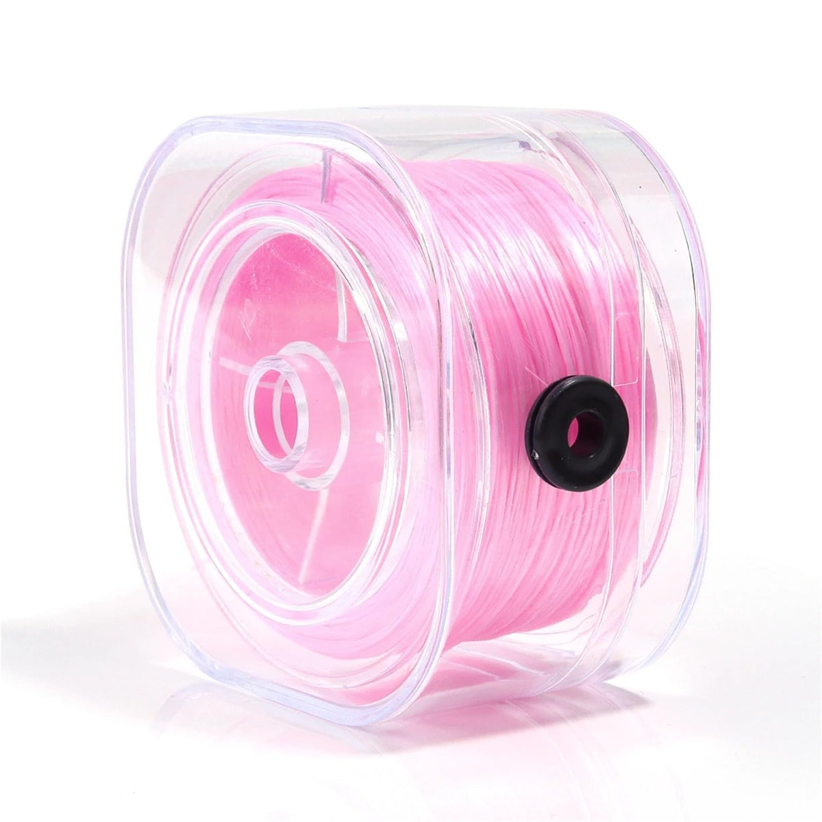 Elastic String for Bracelets 0.8mm Strong Beading Cord Colorful Flat Rope Thread DIY Jewelry Making 90M per Roll(Pink)