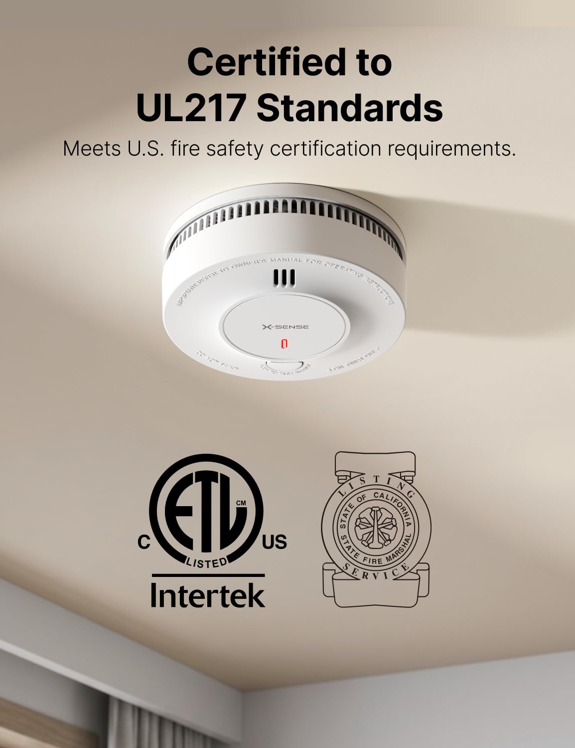 X-Sense Smoke Detector, 10-Year Battery, UL 217 Certified, SD2J0AX, 10-Pack